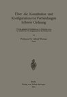 Buchcover Über die Konstitution und Konfiguration von Verbindungen höherer Ordnung