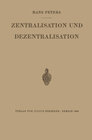 Buchcover Zentralisation und Dezentralisation