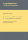 Buchcover Zur Optimierung der Wissensidentifikation für Wissensbilanzen im Krankenhaus