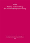 Buchcover Beiträge zur Entwicklung der deutschen Strafprozessordnung