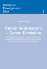 Buchcover Canon Hebraeorum - Canon Ecclesiae