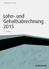 Buchcover Lohn- und Gehaltsabrechnung 2015 - inkl. Arbeitshilfen online