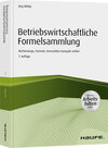 Buchcover Betriebswirtschaftliche Formelsammlung - inkl. Arbeitshilfen online