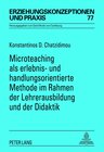 Buchcover Microteaching als erlebnis- und handlungsorientierte Methode im Rahmen der Lehrerausbildung und der Didaktik