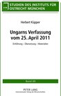 Buchcover Ungarns Verfassung vom 25. April 2011