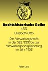 Buchcover Das Verwaltungsrecht in der SBZ/DDR bis zur Verwaltungsneugliederung im Jahr 1952