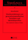Buchcover Interkorrelationen von generationsspezifischen Varietäten und Identitätsprofilen