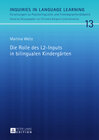 Buchcover Die Rolle des L2-Inputs in bilingualen Kindergärten