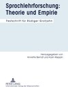 Buchcover Sprachlehrforschung: Theorie und Empirie