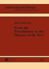 Buchcover From the Protohistory to the History of the Text