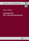 Buchcover Subsidiarität der Lebendorganspende