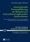 Buchcover Interkulturelle Personalführung am Beispiel von international agierenden Unternehmen