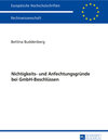Buchcover Nichtigkeits- und Anfechtungsgründe bei GmbH-Beschlüssen