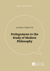 Buchcover Prolegomena to the Study of Modern Philosophy