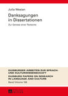 Buchcover Danksagungen in Dissertationen