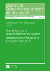 Buchcover Linguistische und sprachdidaktische Aspekte germanistischer Forschung Chinesisch-Deutsch