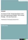 Buchcover Zu Johann Arndt: "Endzeitgedanken über die zehn ägyptischen Plagen". Die neunte Predigt – Von der Finsternis
