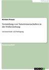 Buchcover Vermittlung von Naturwissenschaften in der Früherziehung