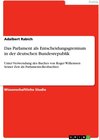Buchcover Das Parlament als Entscheidungsgremium in der deutschen Bundesrepublik