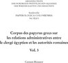 Buchcover Corpus des papyrus grecs sur les relations administratives entre le clergé égyptien et les autorités romaines
