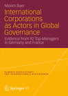 Buchcover International Corporations as Actors in Global Governance