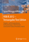 Buchcover VOB/B 2012 - Textausgabe/Text Edition
