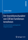 Buchcover Der Investitionscharakter von CSR bei Familienunternehmen