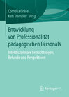 Buchcover Entwicklung von Professionalität pädagogischen Personals