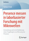 Buchcover Presence messen in laborbasierter Forschung mit Mikrowelten