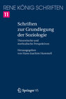 Buchcover Schriften zur Grundlegung der Soziologie
