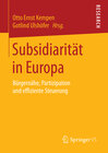 Buchcover Subsidiarität in Europa