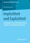 Buchcover Implizitheit und Explizitheit