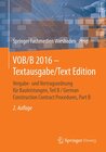 Buchcover VOB/B 2016 - Textausgabe/Text Edition