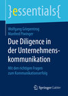 Buchcover Due Diligence in der Unternehmenskommunikation