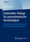 Buchcover Stakeholder-Dialoge für unternehmerische Nachhaltigkeit