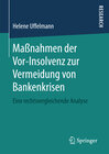 Buchcover Maßnahmen der Vor-Insolvenz zur Vermeidung von Bankenkrisen