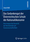 Buchcover Das Gedankengut der Österreichischen Schule der Nationalökonomie