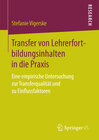 Buchcover Transfer von Lehrerfortbildungsinhalten in die Praxis