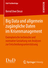 Buchcover Big Data und allgemein zugängliche Daten im Krisenmanagement