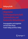 Buchcover Allgemeine Erziehungswissenschaft. Systematische und historische Abhandlungen