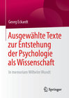 Buchcover Ausgewählte Texte zur Entstehung der Psychologie als Wissenschaft