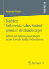 Buchcover Blackbox Parlamentarisches Kontrollgremium des Bundestages