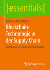 Buchcover Blockchain-Technologie in der Supply Chain
