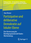 Buchcover Partizipative und deliberative Demokratie auf lokaler Ebene