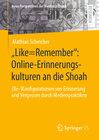 Buchcover „Like=Remember“: Online-Erinnerungskulturen an die Shoah