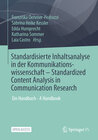 Buchcover Standardisierte Inhaltsanalyse in der Kommunikationswissenschaft – Standardized Content Analysis in Communication Resear