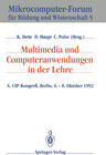 Buchcover Multimedia und Computeranwendungen in der Lehre