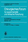 Buchcover Chirurgisches Forum für experimentelle und klinische Forschung