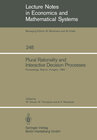 Buchcover Plural Rationality and Interactive Decision Processes