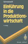 Buchcover Einführung in die Produktionswirtschaft